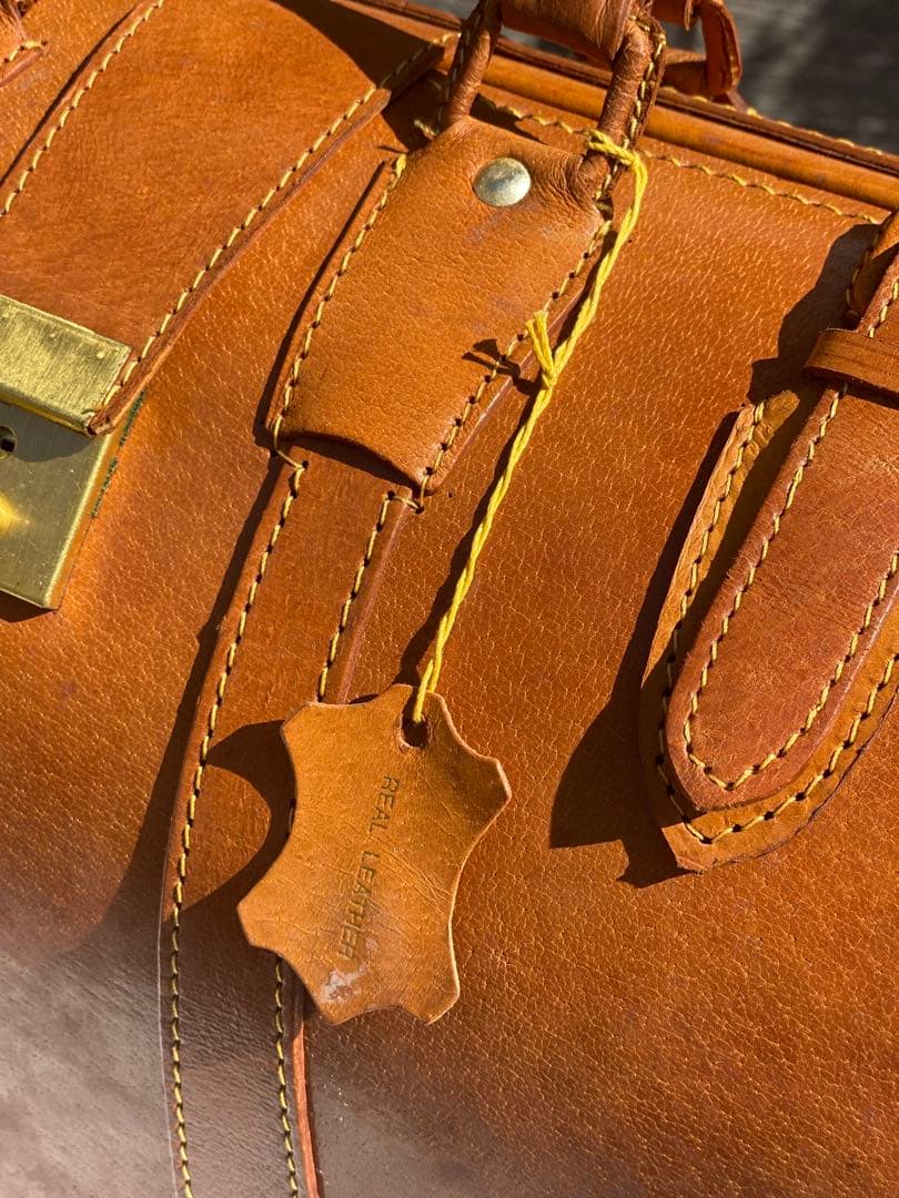 ドクターズバッグ　ダレスバッグ　本革　アンティーク　未使用　経年劣化あり　鍵付き