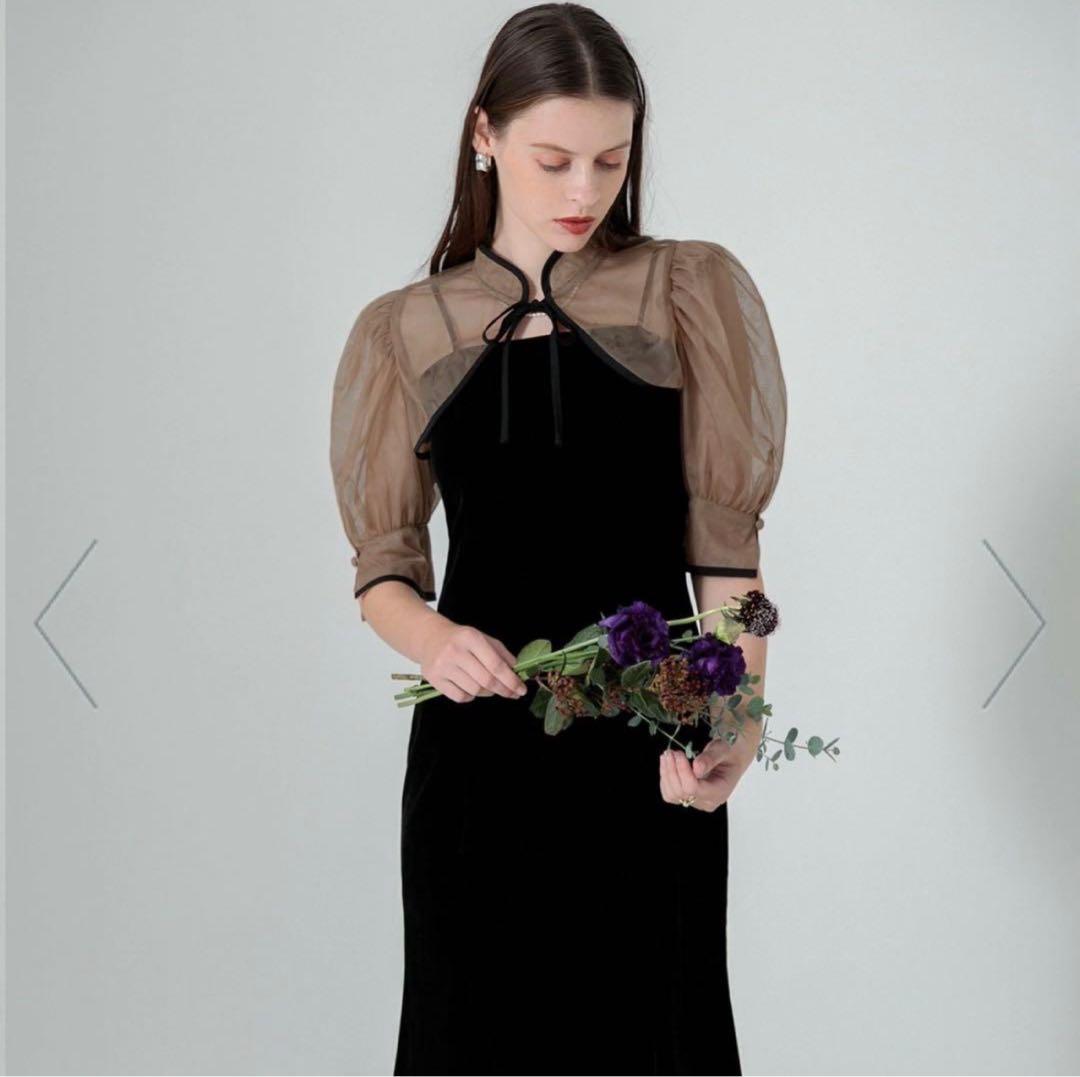 LEJA 花柄ボレロ マーメイド ロングワンピースドレス　M