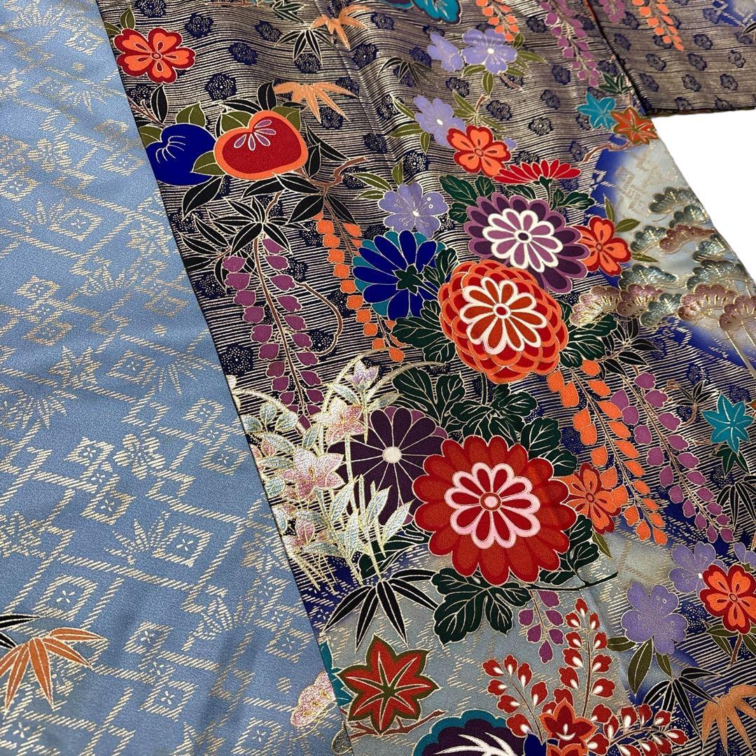 (あ969)渋めの色味の振袖㊗️大振袖⑤点セット✨