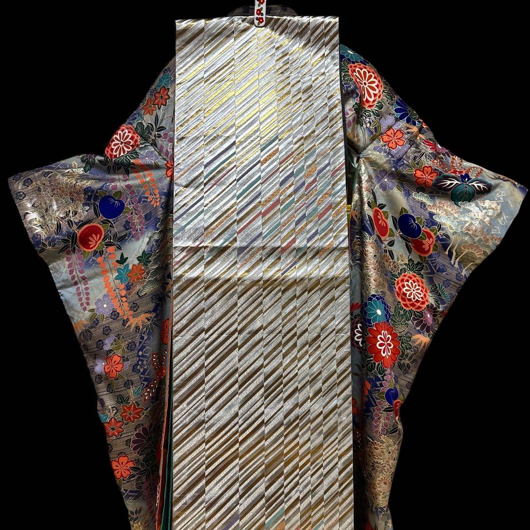 (あ969)渋めの色味の振袖㊗️大振袖⑤点セット✨