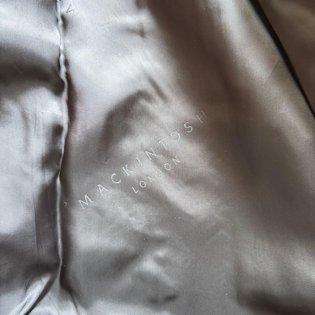 マッキントッシュロンドン44大きいサイズブラック フード付きロングコート15万