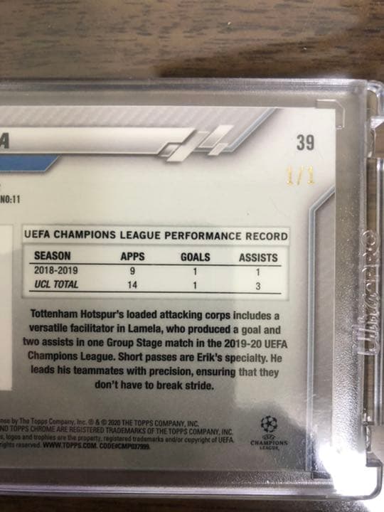 【R3cardsさん専用】 Topps Chrome ラメラ トッテナム 1/1