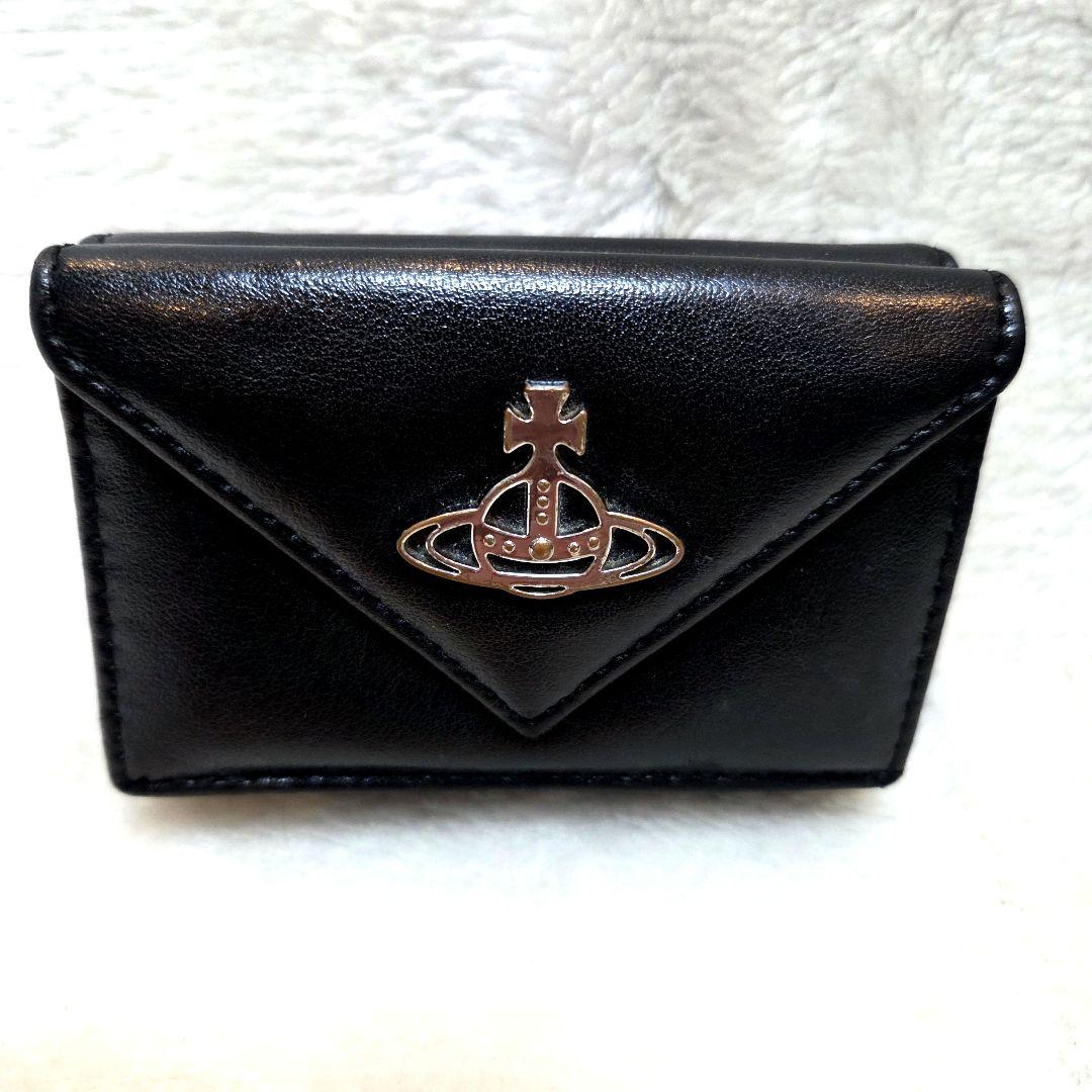 美品 ヴィヴィアンウエストウッド　3つ折り財布　レター型　オーブ　黒