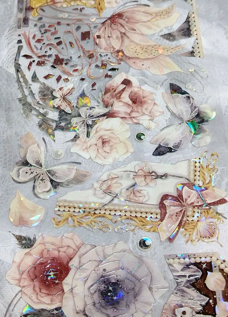 S31＃淬蝶流烟(贝壳光)Shine切り売り海外装飾マステ