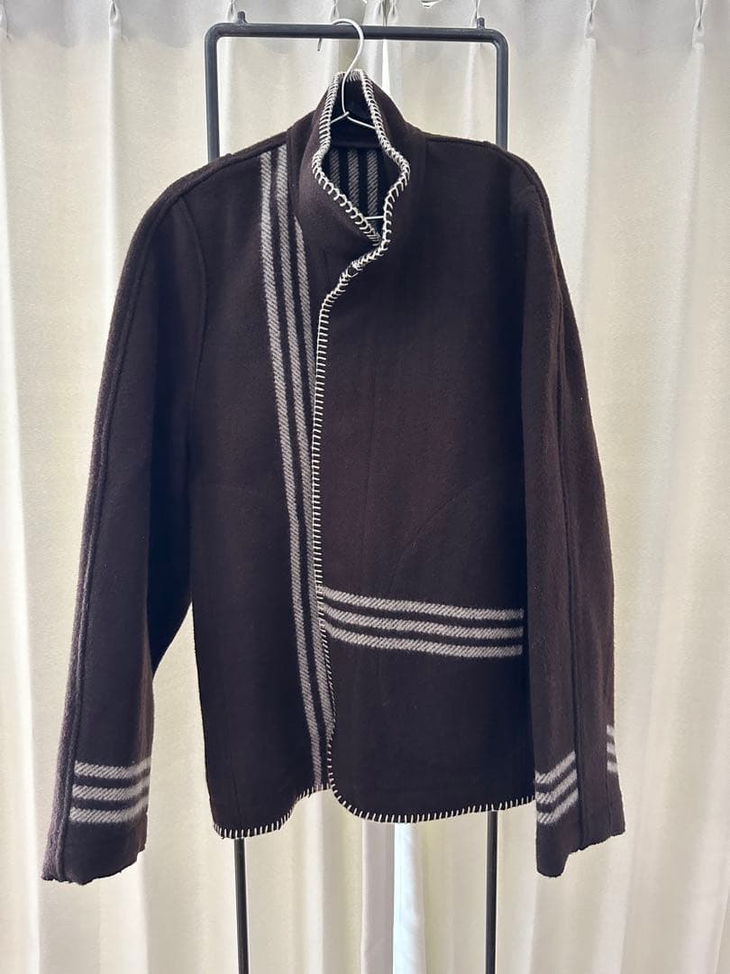 3man/M/ウール/スリーマン/ブラウン/茶/ブランケットジャケット