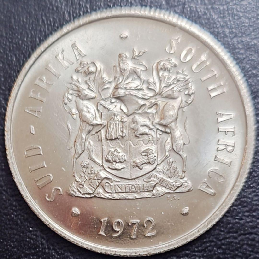 1972年 南アフリカ銀貨 1ランド 国章 スプリングボック銀貨 SV800