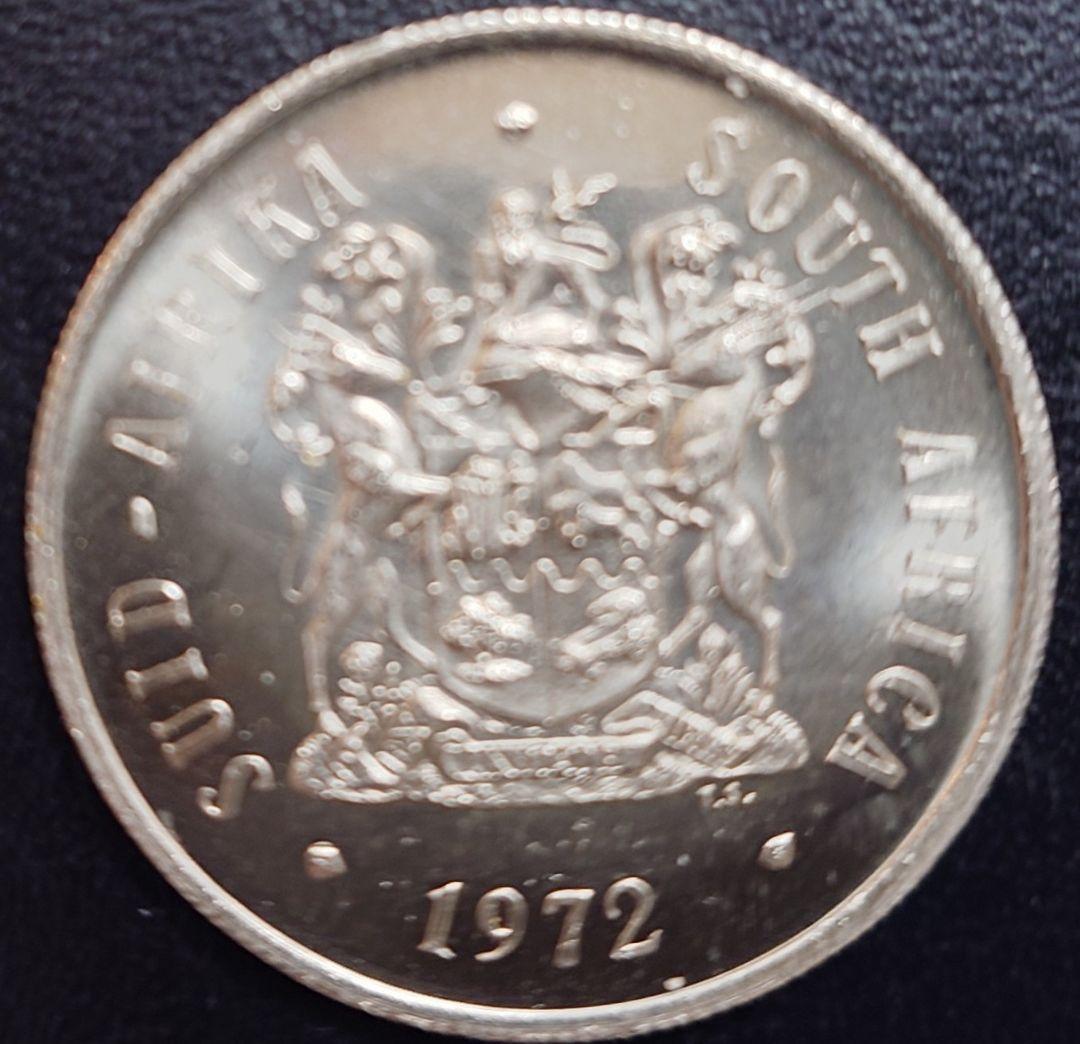 1972年 南アフリカ銀貨 1ランド 国章 スプリングボック銀貨 SV800