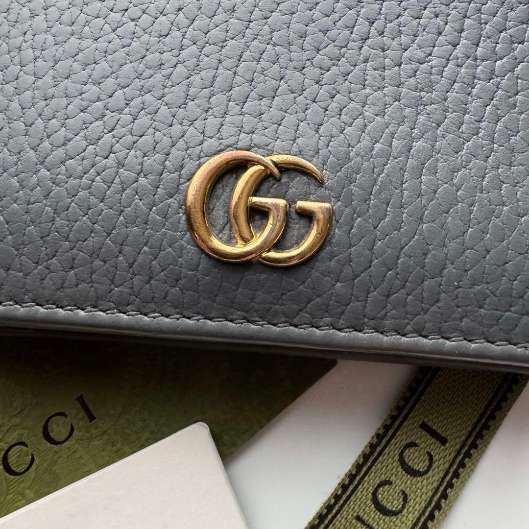 【極上美品】 215 GUCCI グッチ マーモント 2つ折り 財布 コンパクト