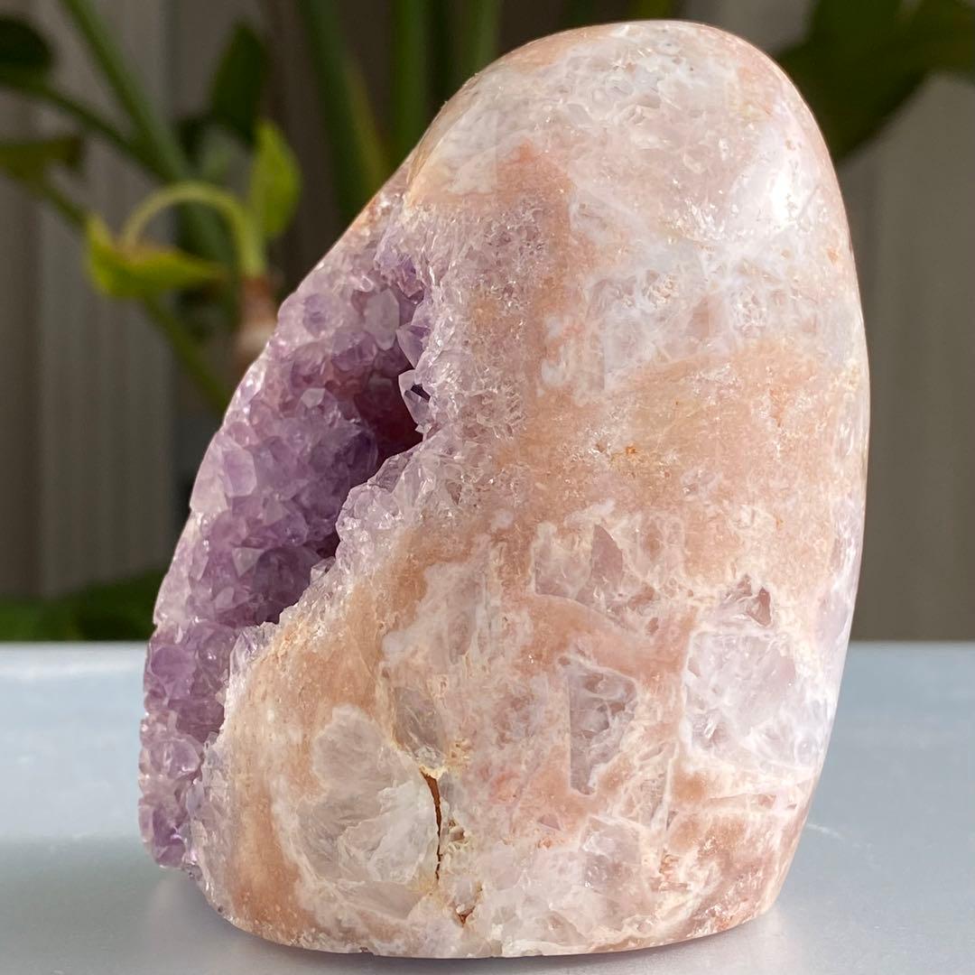 【 天然石 ピンクアメジスト アメジスト 原石 ドゥルージー ドーム B 】