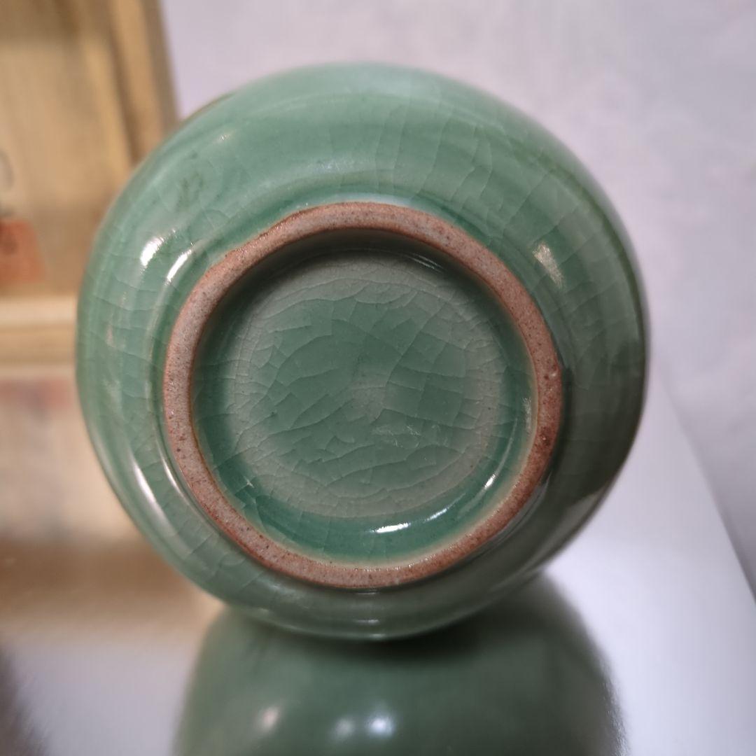 【希少】申相浩 青磁花瓶 韓国人間国宝 釜谷陶房 花入 花器 共箱 新品