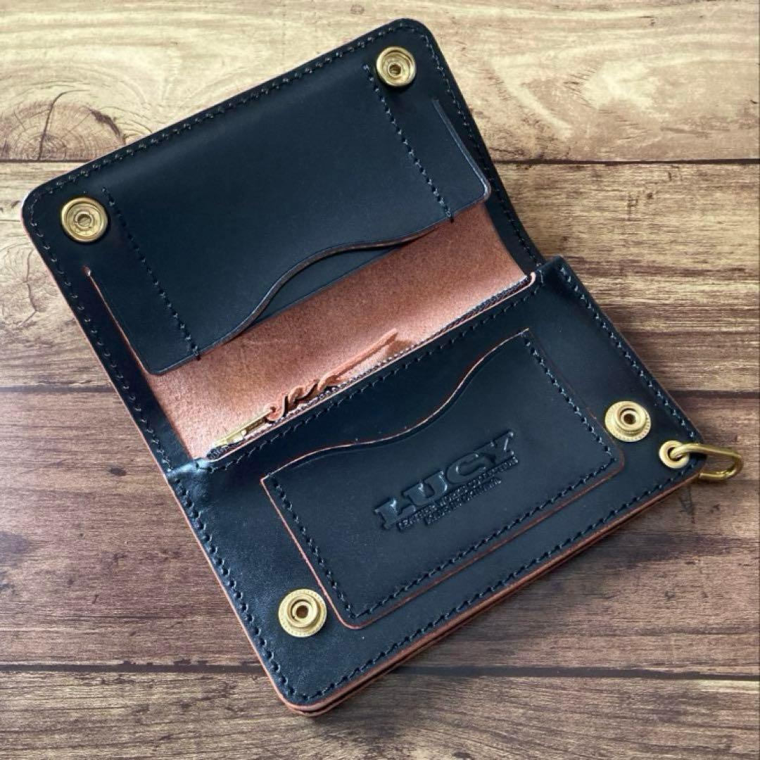 【ぽ】北米ステアハイド トラッカーウォレット150【お札を折らずに収納】