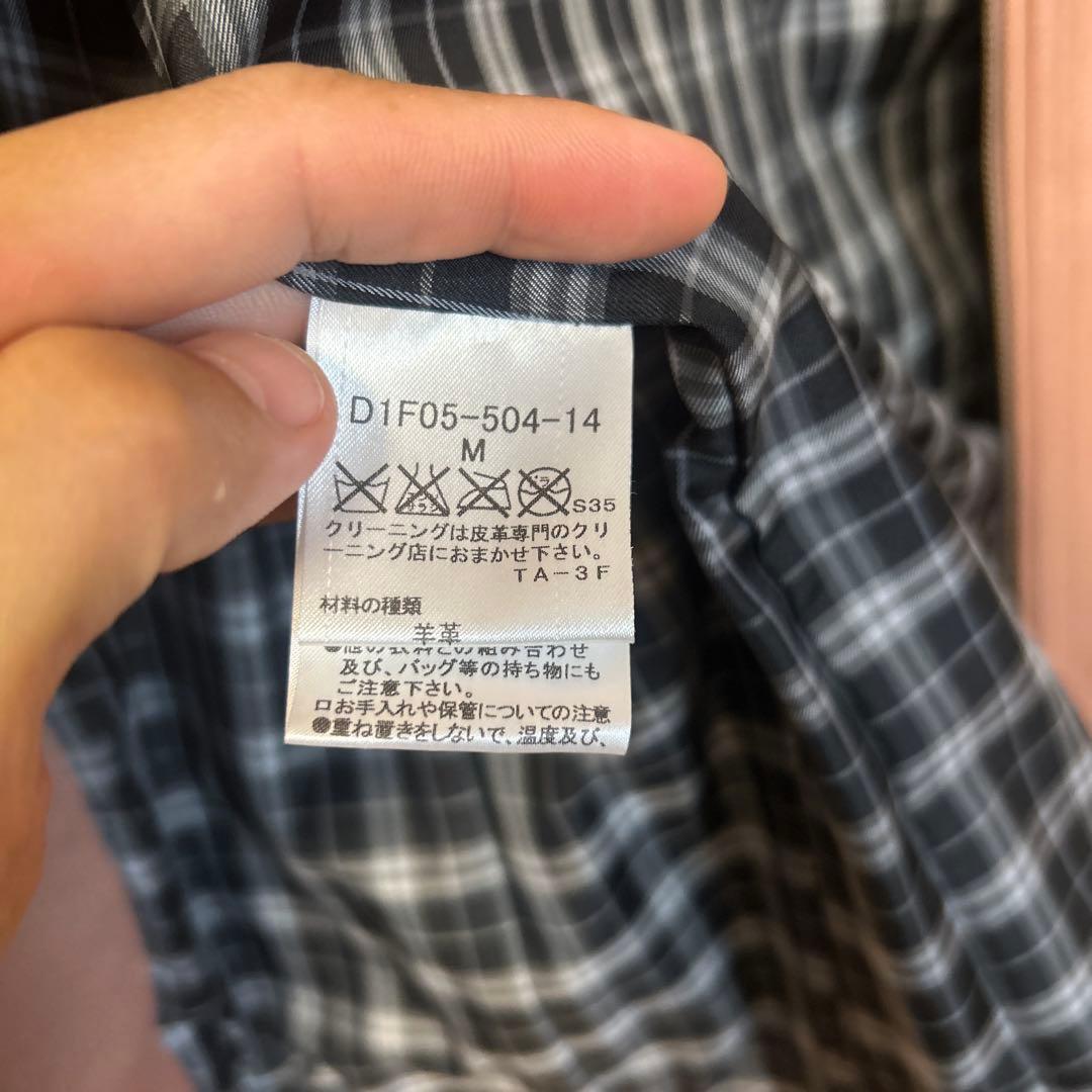 バーバリーブラックレーベル　ピンクレザーシングルライダースジャケット　m