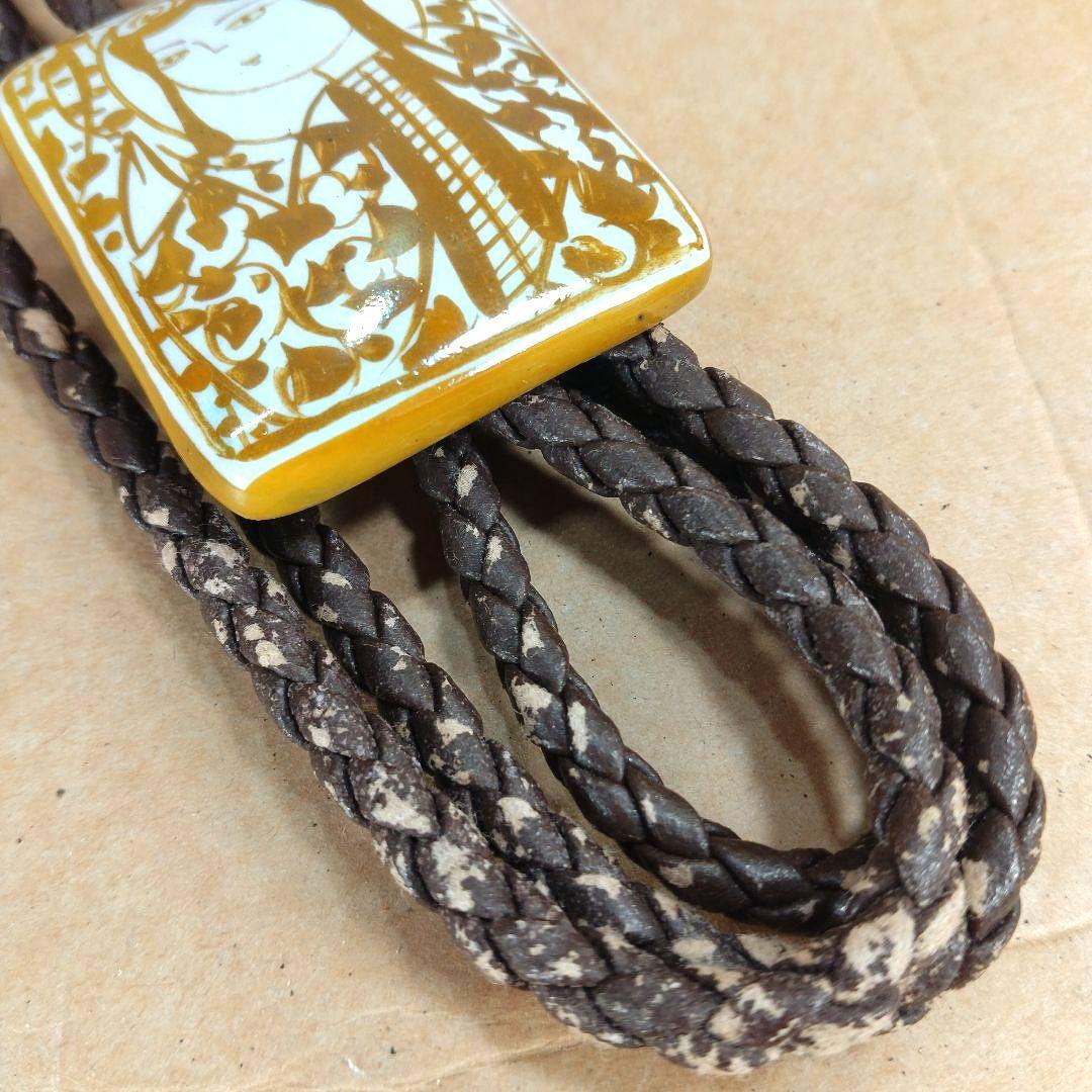 【本物保証】人間国宝 加藤卓男≪ラスター彩 陶板≫ループタイ 共箱 栞 陶器美品