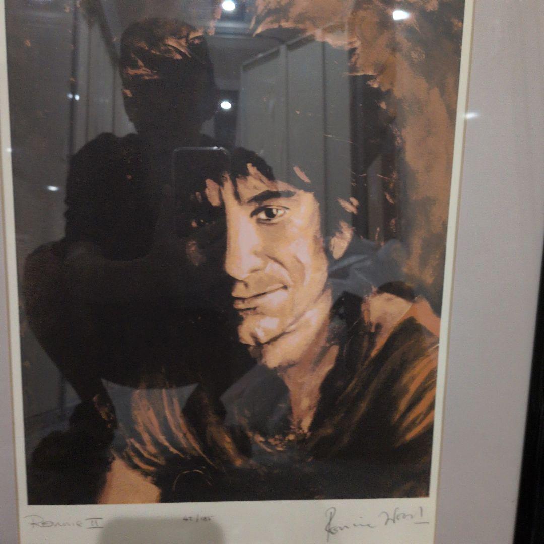 ローリングストーンズ　サイン　シルクスクリーン　ロンウッド　版画　リトグラフ