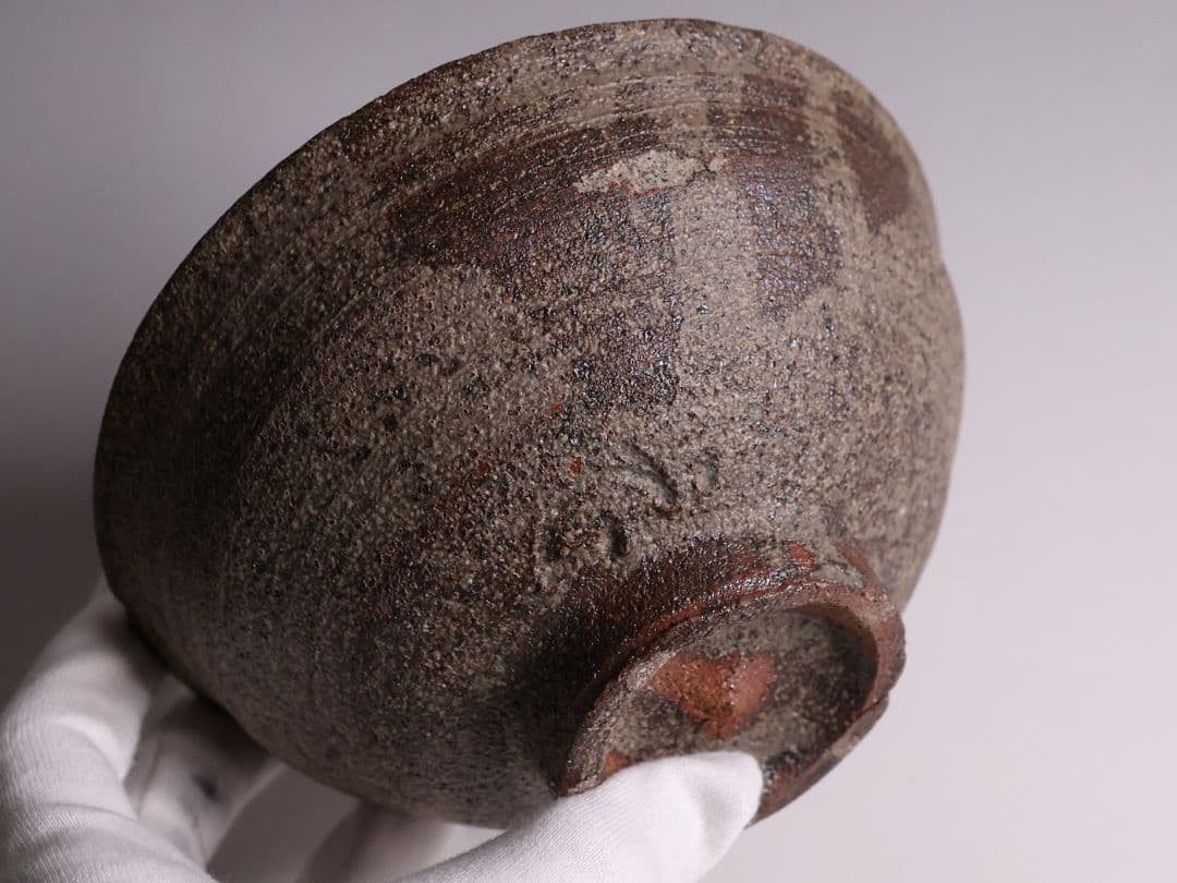 茶道具 陣出窯 澤田酔云 柿の蔕 茶碗 共箱 共布 瀬戸焼 陶芸【MB72】