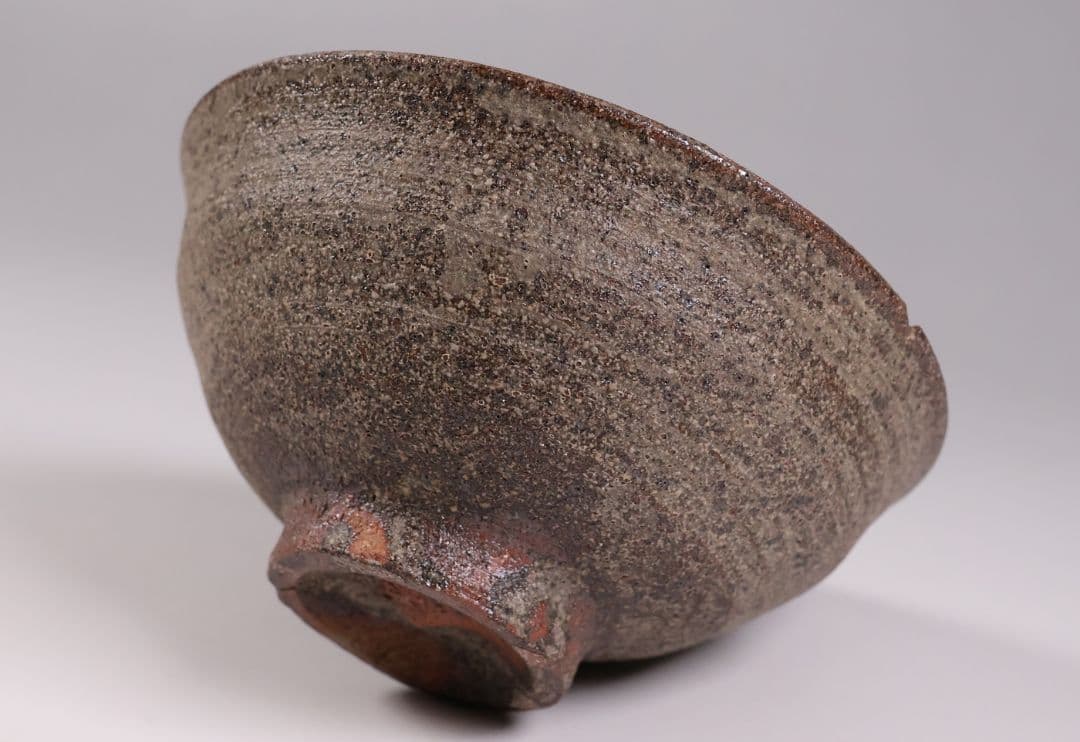 茶道具 陣出窯 澤田酔云 柿の蔕 茶碗 共箱 共布 瀬戸焼 陶芸【MB72】