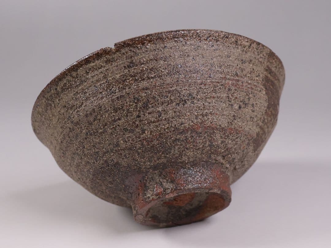 茶道具 陣出窯 澤田酔云 柿の蔕 茶碗 共箱 共布 瀬戸焼 陶芸【MB72】