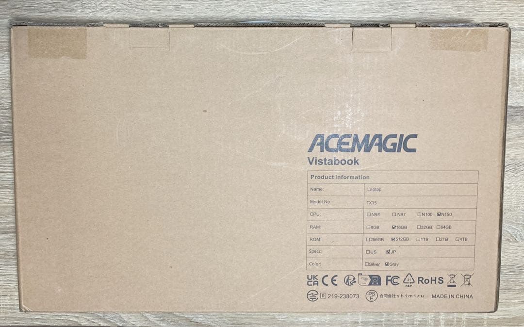 【ほぼ新品】ACEMAGIC/薄型ノート/Win11 Pro /Core i7