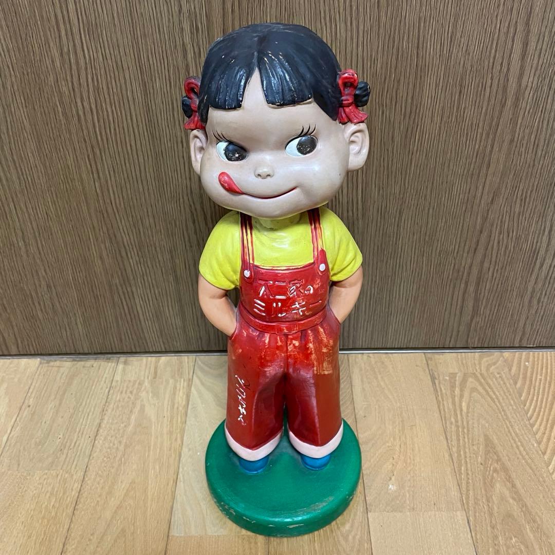 不二家　ペコちゃん首ふり人形　木製台