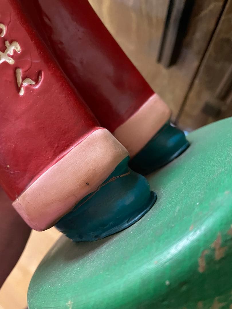 不二家　ペコちゃん首ふり人形　木製台