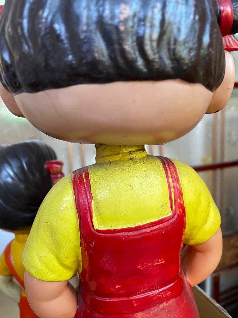 不二家　ペコちゃん首ふり人形　木製台