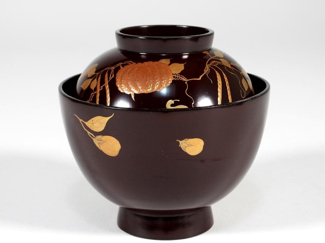 金蒔絵 木製 漆器 輪島金沢能登 汁椀蓋碗5客セット 小吸物碗