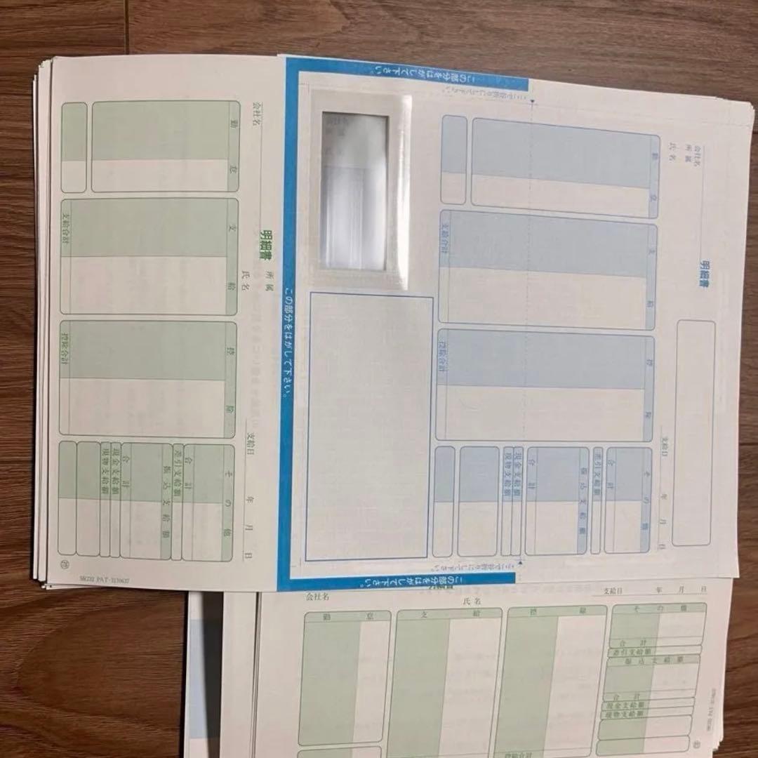 SR232 ソリマチ給与・賞与明細書200枚（封筒型・シール付き)
