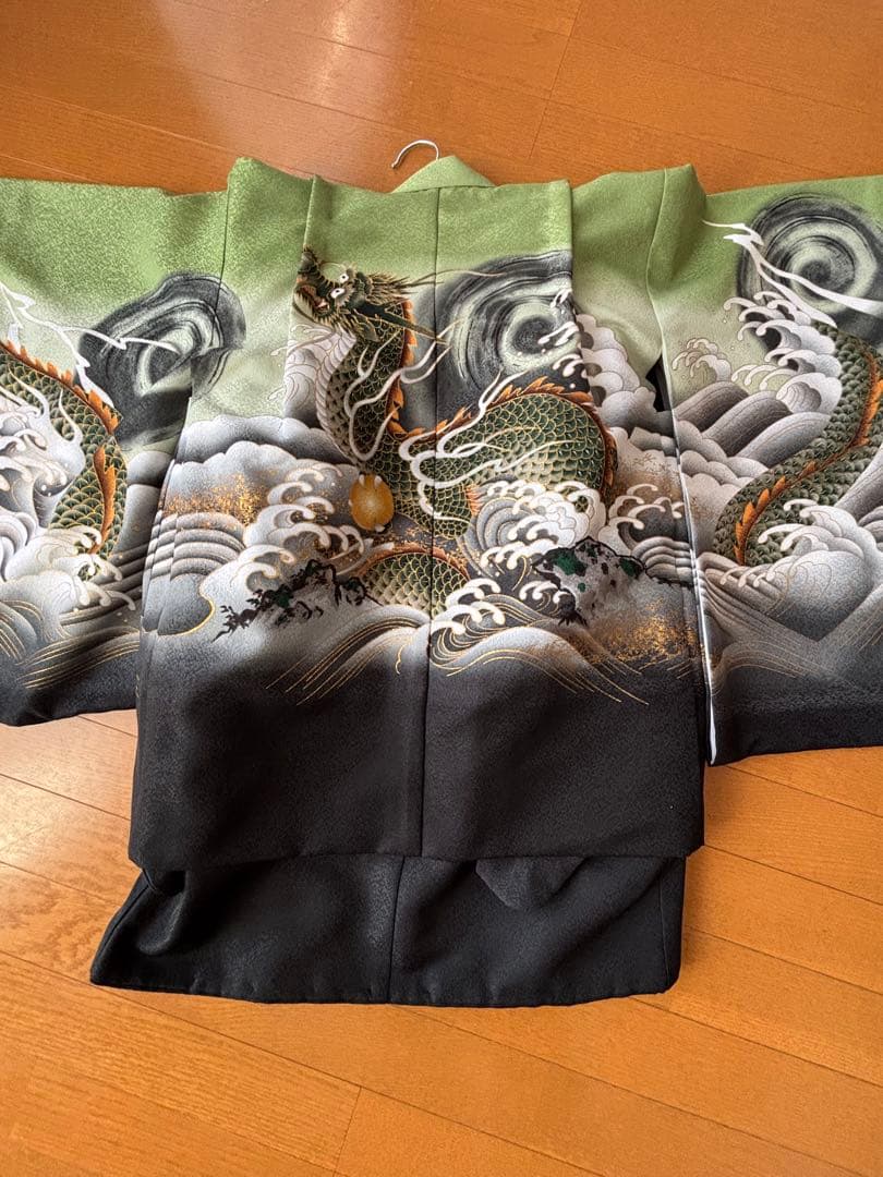 と*︎様 七五三3歳～5歳 男の子 着物 袴セット 龍柄 グリーン系