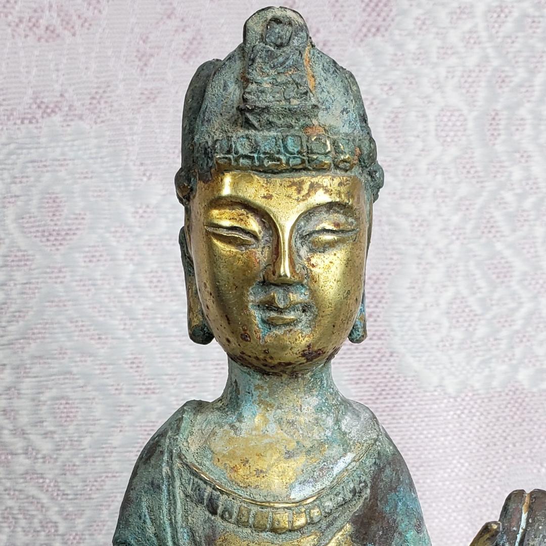 ◆新羅仏 金銅観音菩薩立像 仏像◆検）天平仏 飛鳥仏 高麗仏 百済仏 空海 親鸞