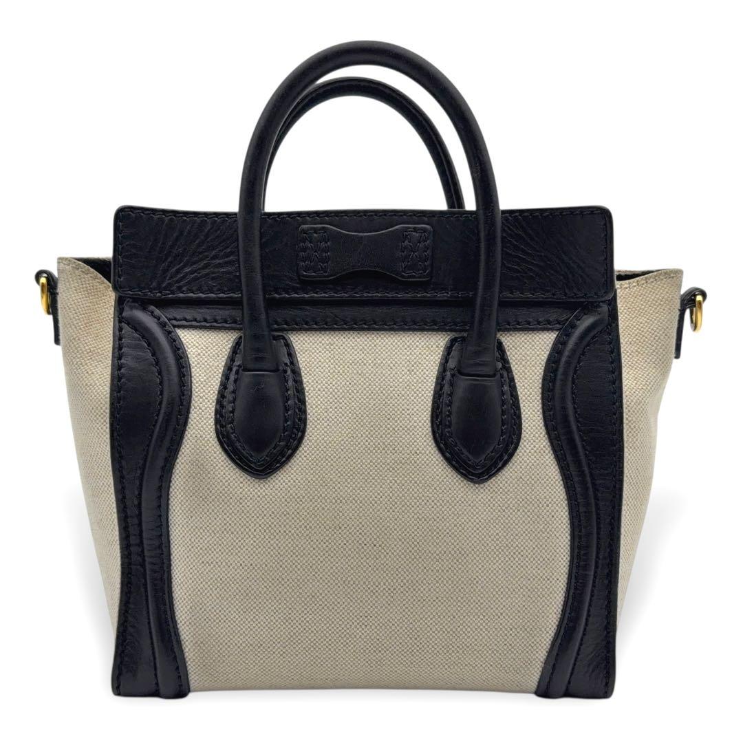 【美品】セリーヌ ラゲージ ナノショッパー ブラック ハンドバッグ ２WAY