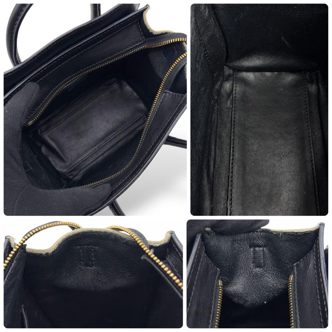 【美品】セリーヌ ラゲージ ナノショッパー ブラック ハンドバッグ ２WAY