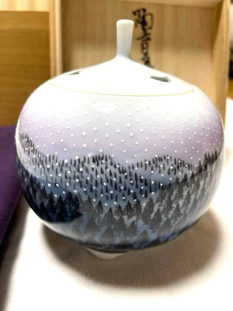 ✨藤井朱明✨朝日雪香爐　共箱付き