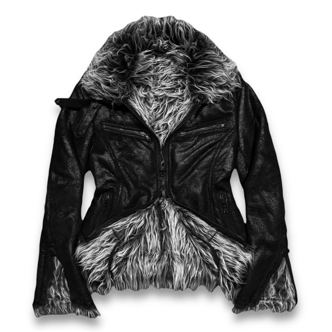 CUSTOM CULTURE coated fur jacket 平成 y2k