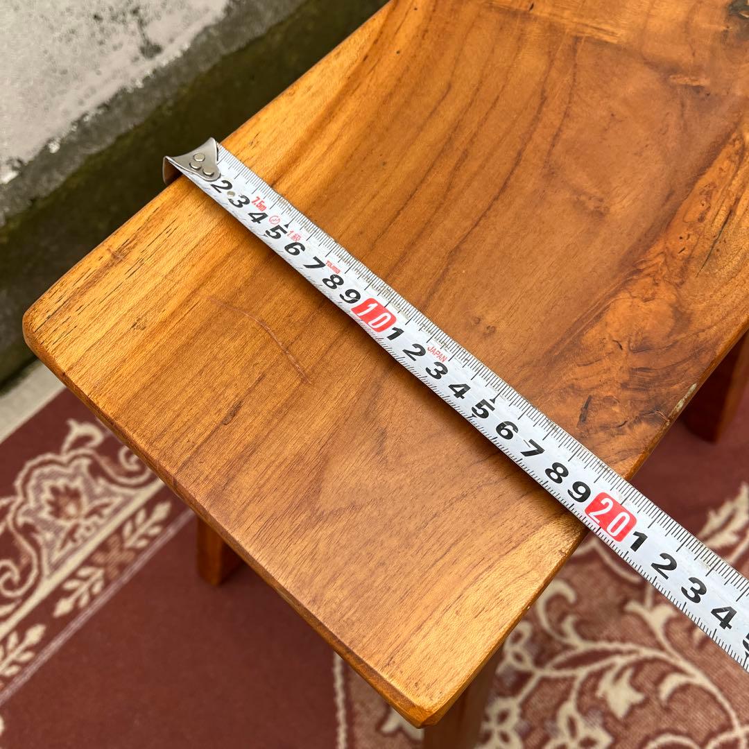 高品質 チーク材 木製無垢材◾️木製フレーム スツール 椅子 飾り台 木製家具