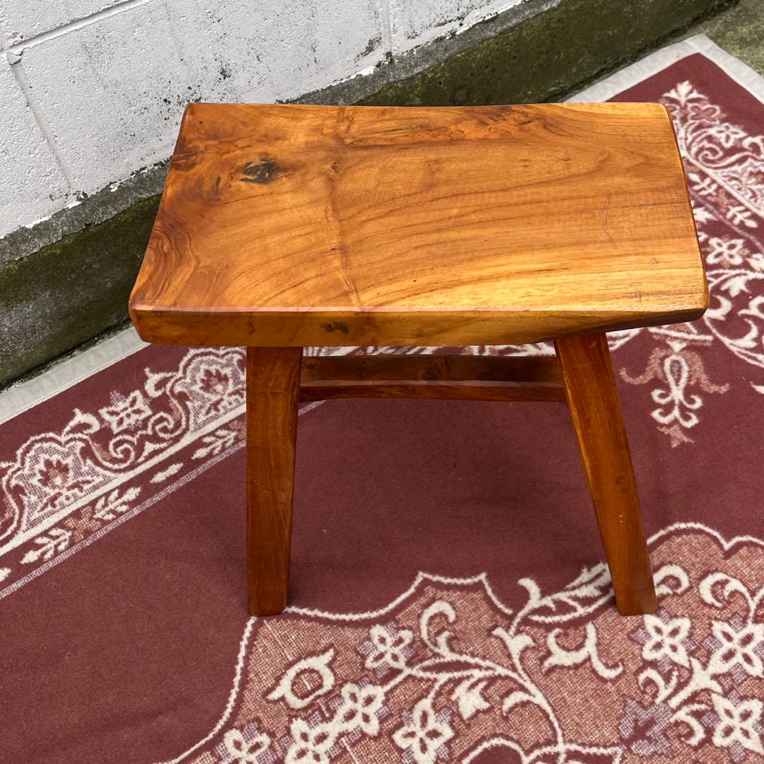 高品質 チーク材 木製無垢材◾️木製フレーム スツール 椅子 飾り台 木製家具