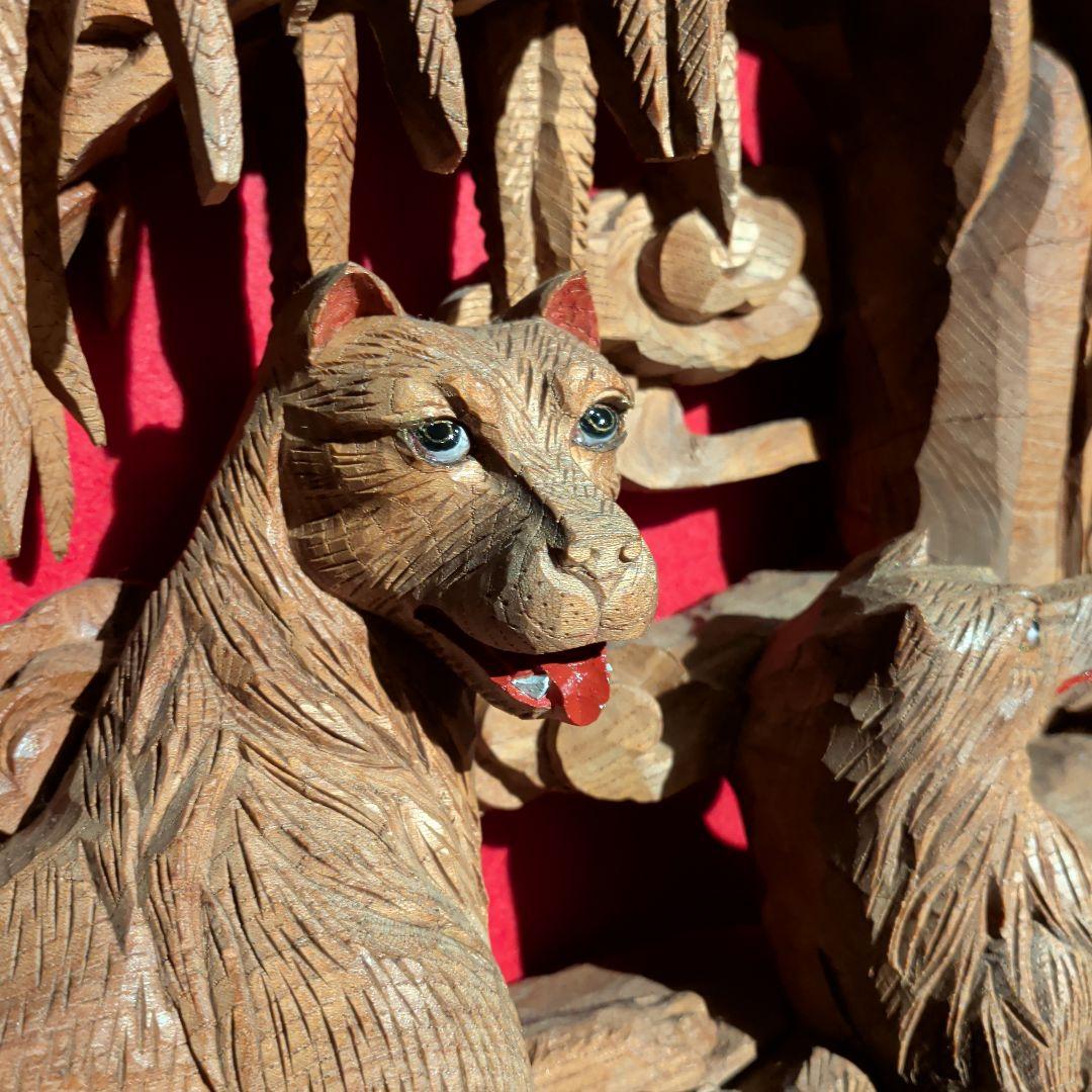彫刻　木彫　欄間　だんじり　山車　神社仏閣　犬　動物　和柄