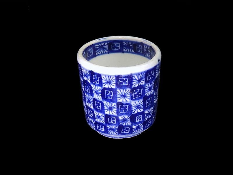 伊万里　ベロ藍　市松紋様　覗き　のぞき　猪口　C262AS-fbqa