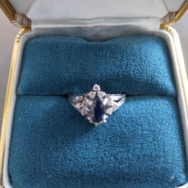 アンティークリング⭐︎プラチナ900サファイヤダイヤリング⭐︎11号