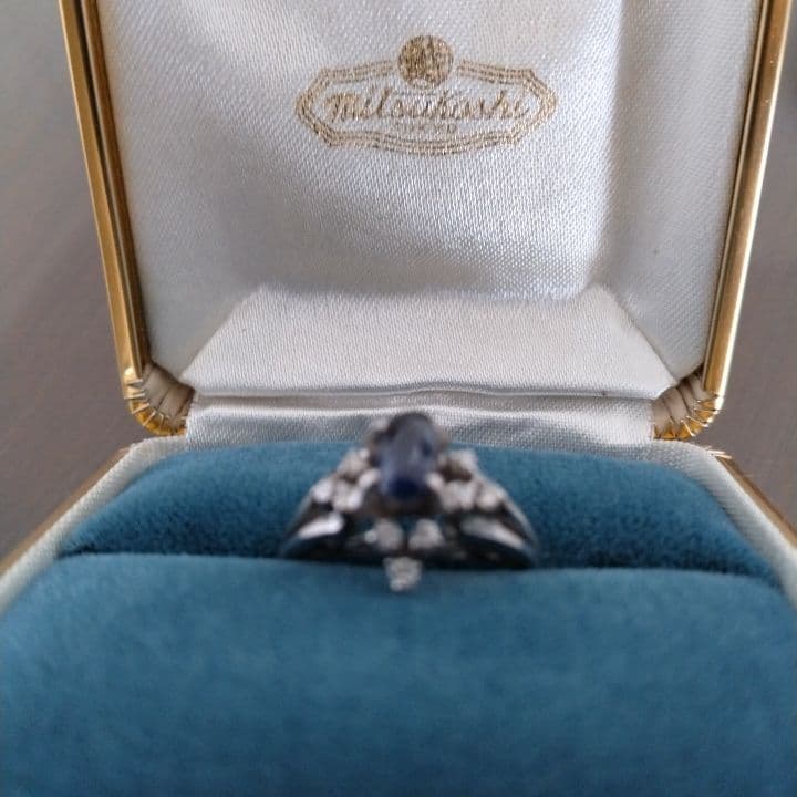 アンティークリング⭐︎プラチナ900サファイヤダイヤリング⭐︎11号