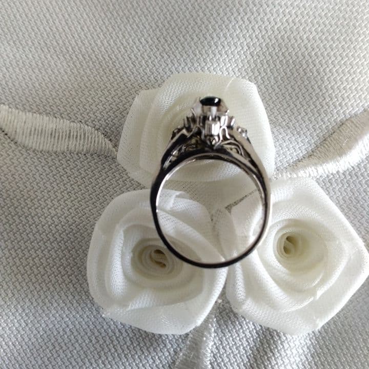 アンティークリング⭐︎プラチナ900サファイヤダイヤリング⭐︎11号