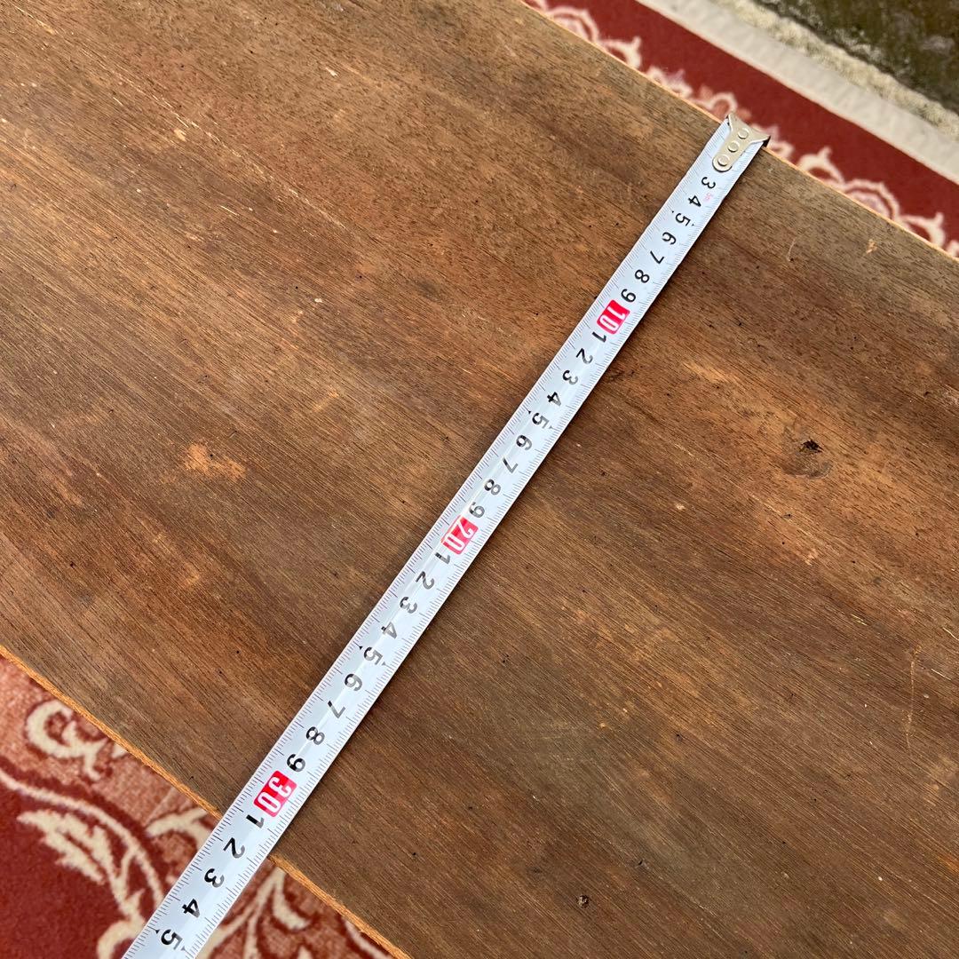 古家具アンティーク◾️鉄脚アイアン×木製無垢材 一枚板天板 折り畳みテーブル 机