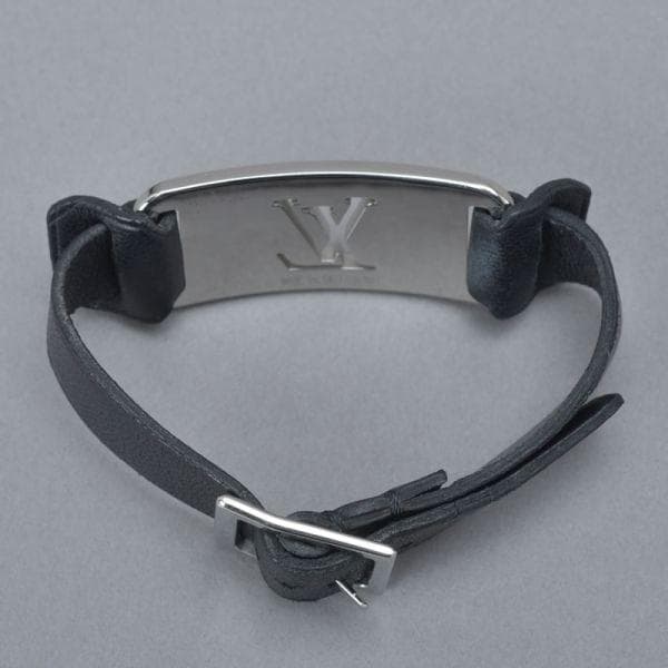 ルイヴィトン ブラスレ シャンゼリゼ ブレスレット バングル シルバー黒 レザー