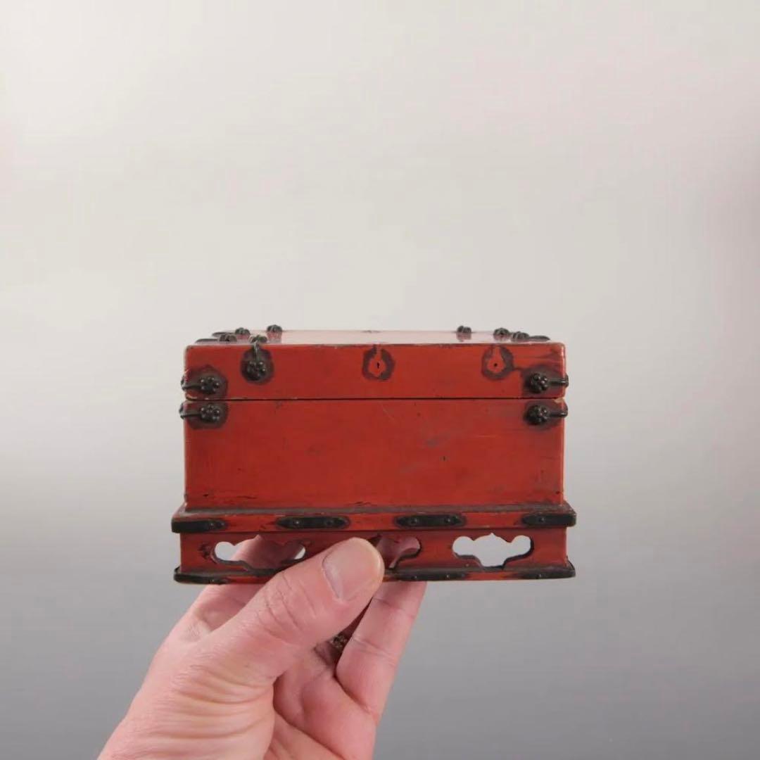 朱塗り 脚付 蓋物 古美術 古道具 アンティーク 漆器