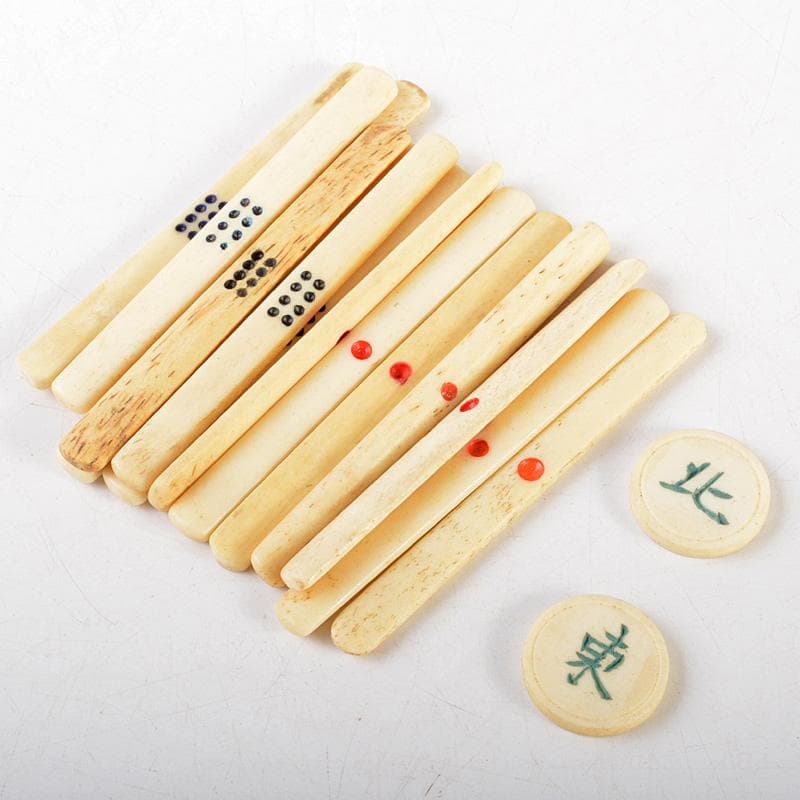 eyeknow74 　竹嵌　練物牌　背竹牌　麻雀牌　木箱付　V　6552