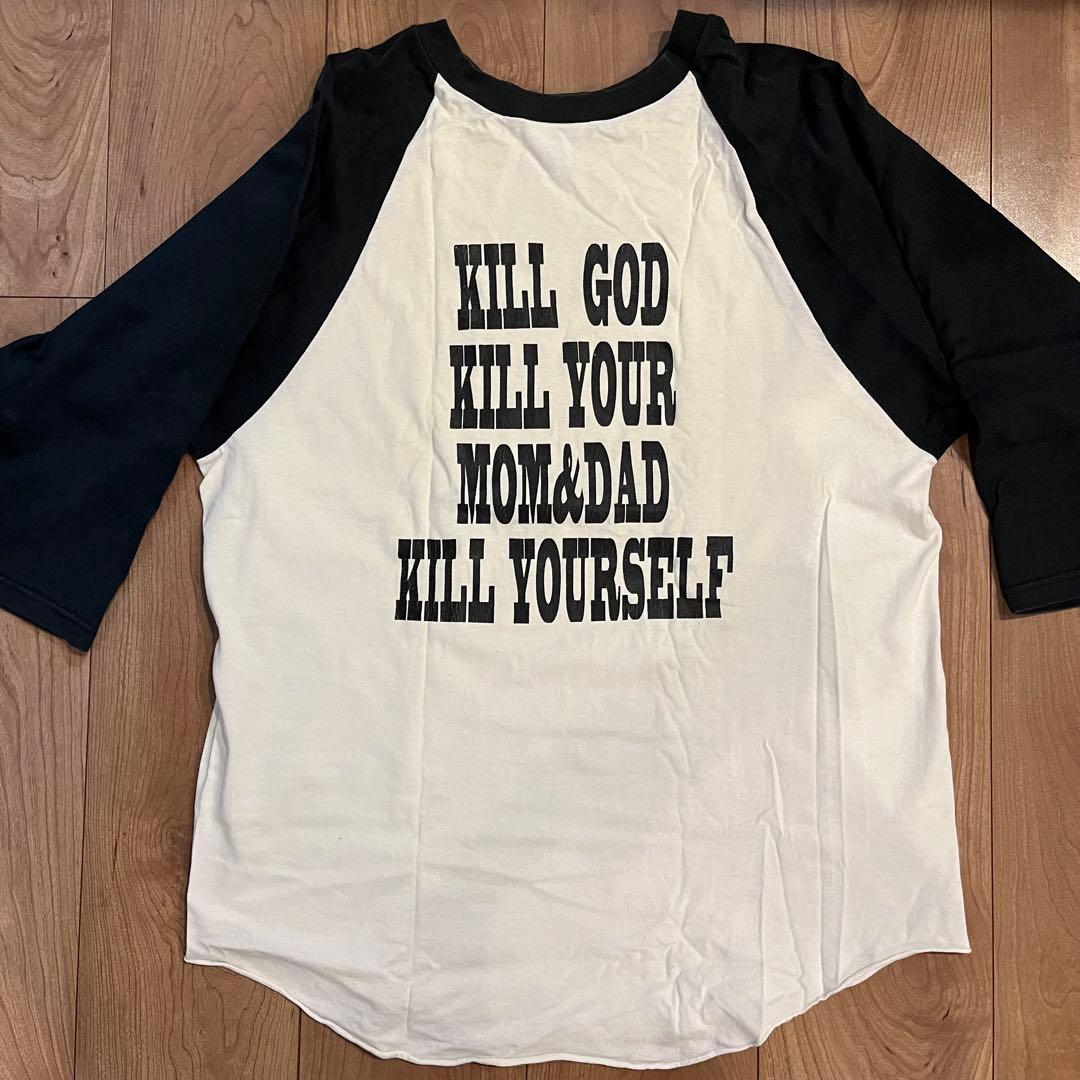 【USA製】90s マリリンマンソン × スヌーピー 7分袖 ラグランTシャツL