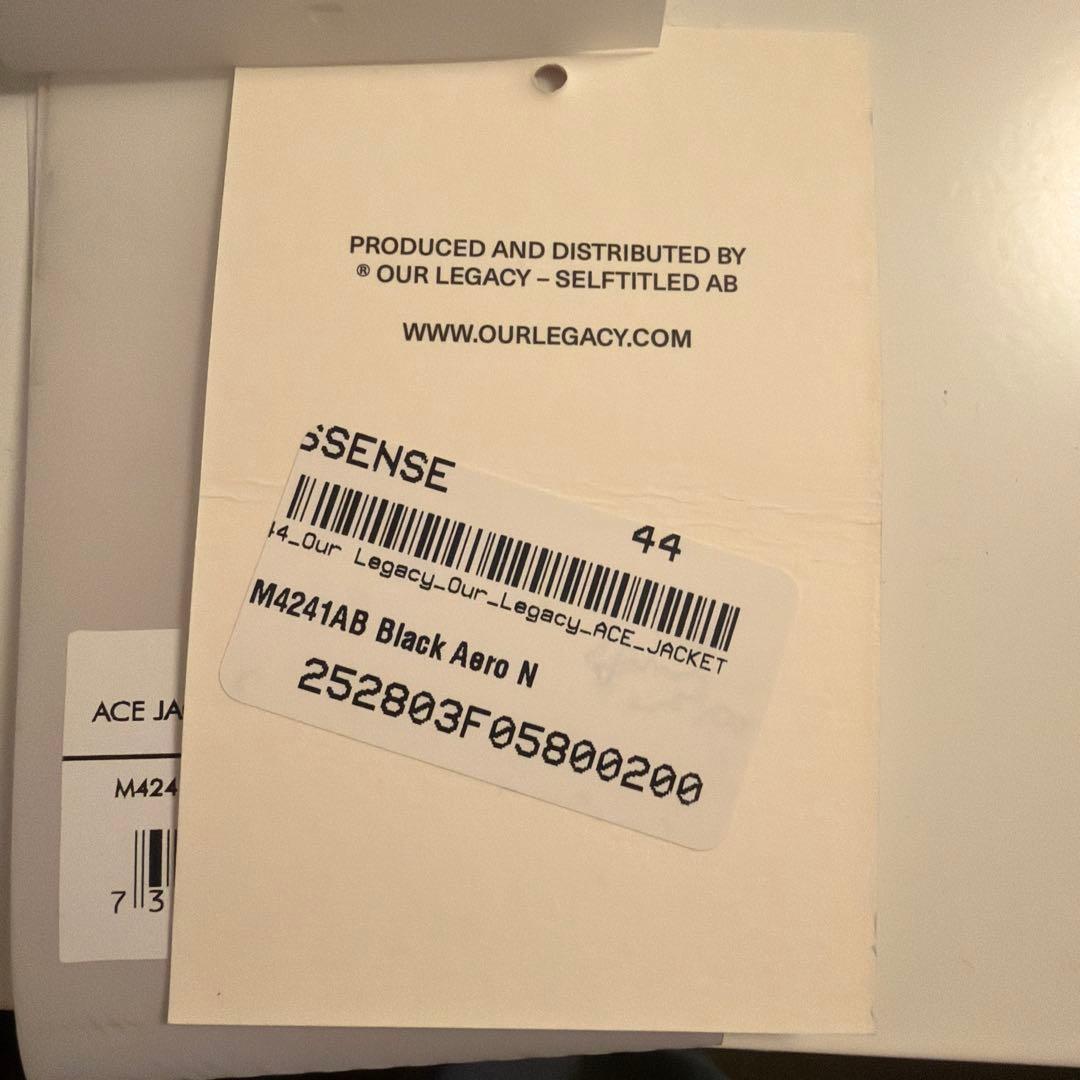 OUR LEGACY ACE JACKET ブラック 44
