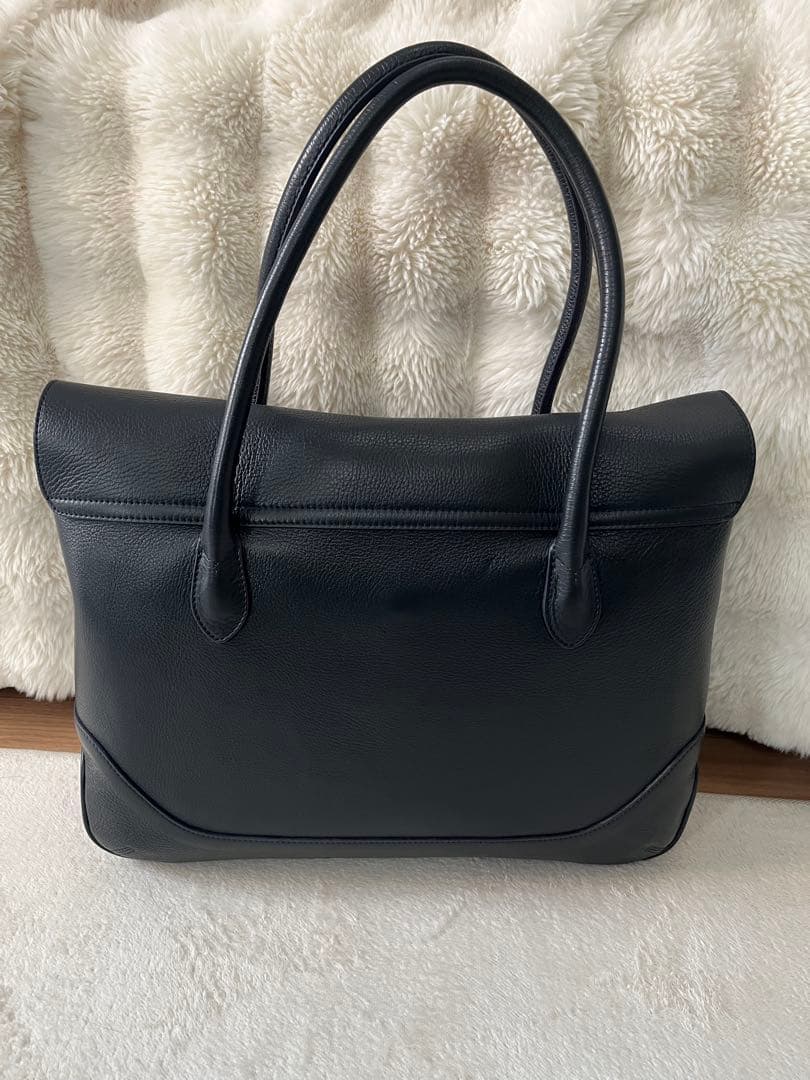 黒 レザー ビジネス トートバッグ