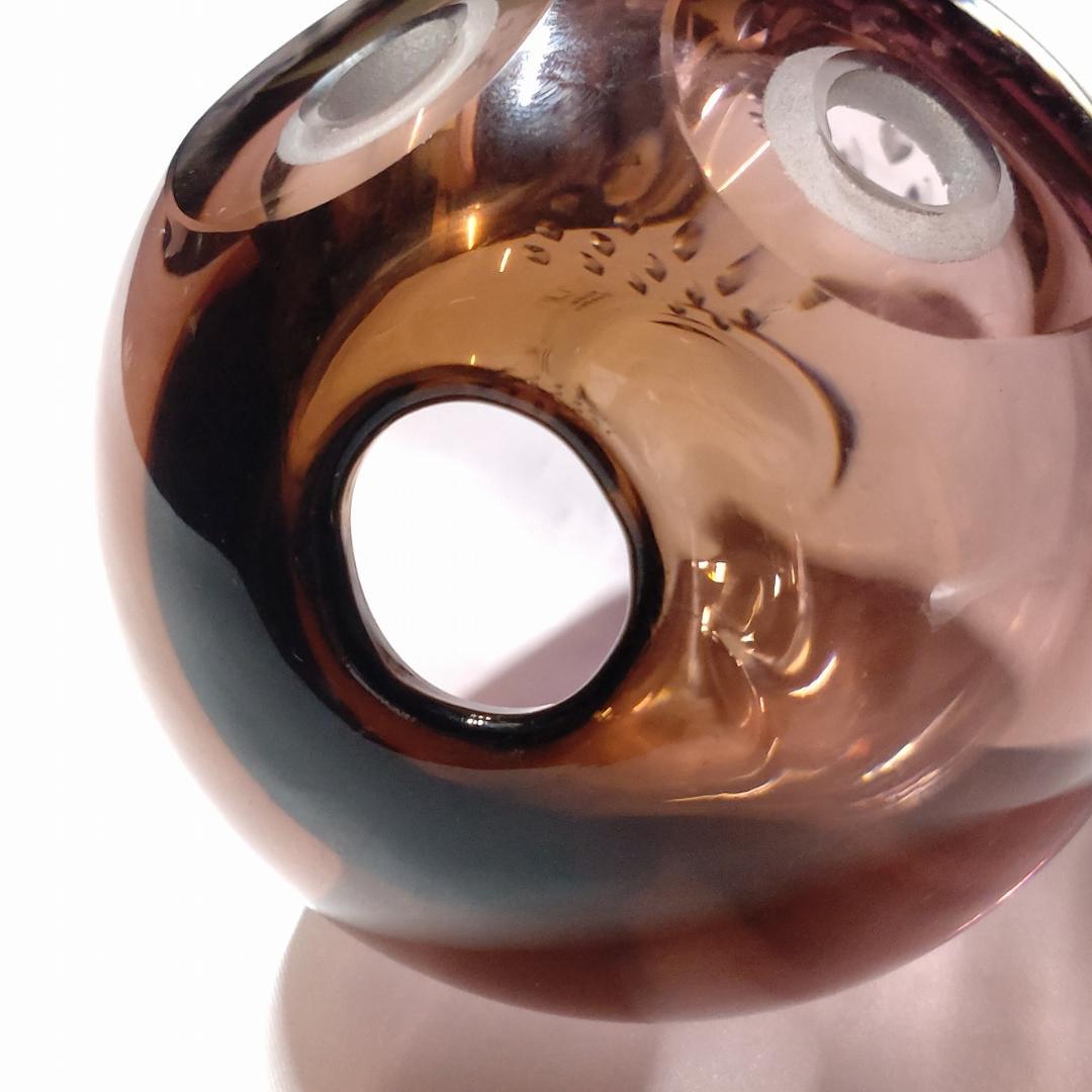 ピンク スカル形状 ガラスオブジェ フクロウ コスタ Kosta 【3003】