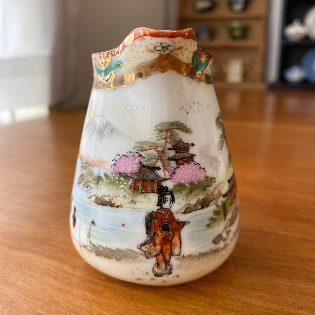 オールドノリタケ　ミルクジャグ　クリーマー　英国里帰り品　人気の着物絵　芸者