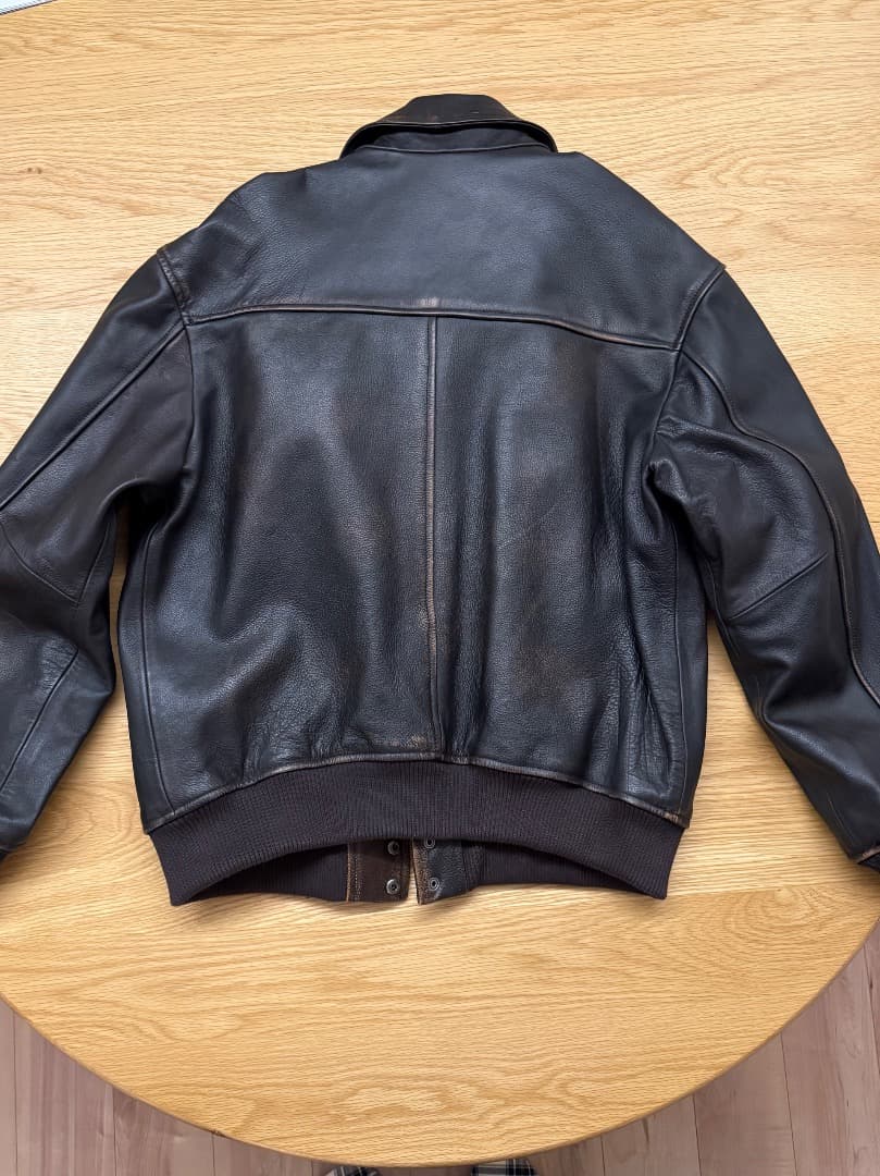 ZARA ダークブラウン メンズ レザー ボンバージャケット